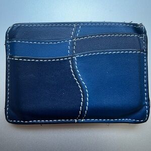 Blue Leather Card Holder